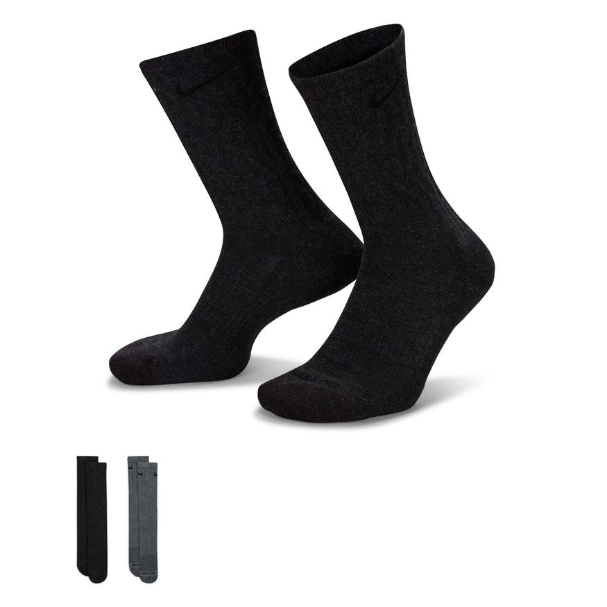 Nike Everyday Plus Crew Socks Black & Grey - 2 Pairs