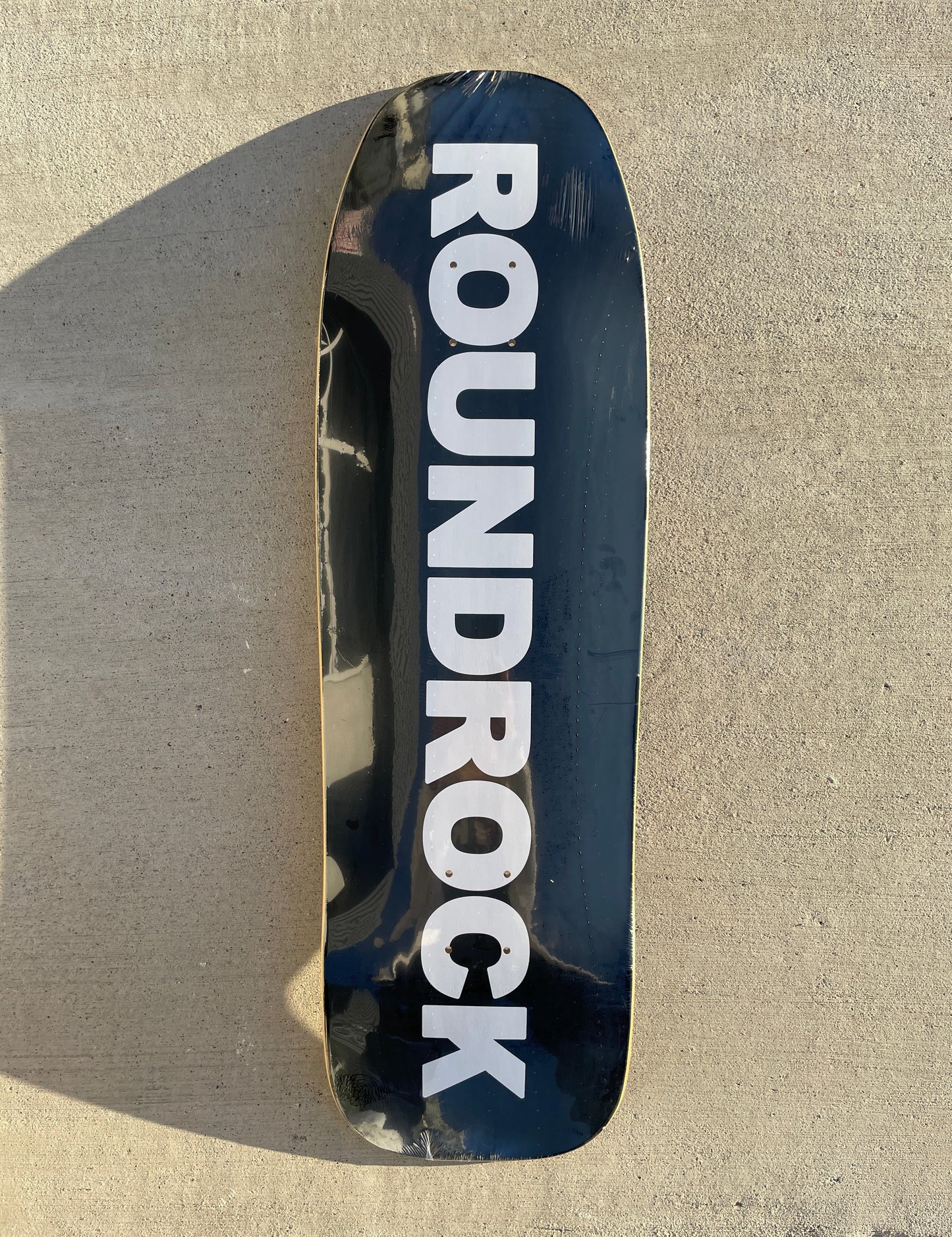 RRSB Round Rock Text BW Skateboard Deck