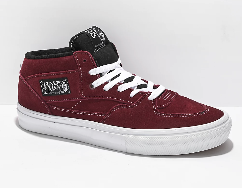 Dark red vans high top tops