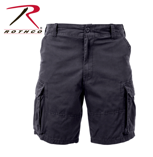 Rothco Vintage Solid Paratrooper Cargo Shorts Washed Black