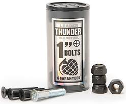 Thunder 1" Hardware  Phillips Bolts (8) Black with (2) Silver (8) Black Locknuts