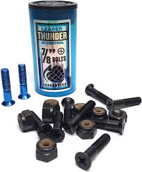 Thunder 7/8" Hardware  Phillips Bolts (8) Black with (2) Blue Tip bolts (8) Black Locknuts