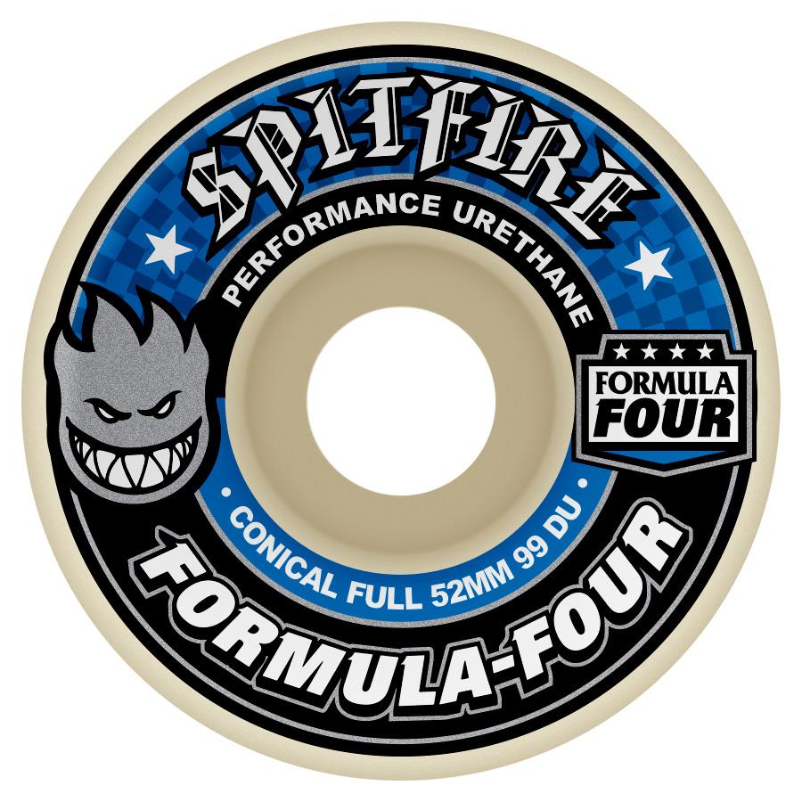 Spitfire Formula Four 99 Conical Full 52mm Wheels Blue Print